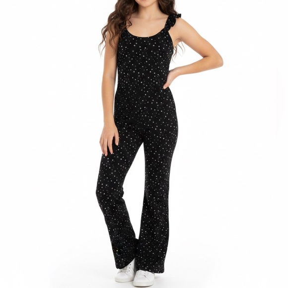 Aqua Other - AQUA Girls Large 10/12 Star Print Jumpsuit Flare Leg Bloomingdale’s Exclusive